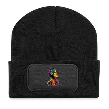 Ente Bunt Regenbogen Stockente Erpel Süße Enten - Recycelte Patch Beanie - Schwarz - Vorne
