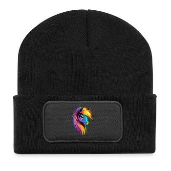 Pony Reitpony Fohlen Reiterin Ponys Reiten Ponyhof - Recycelte Patch Beanie - Schwarz - Vorne