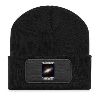 galaxie mèmes science astrophysique astrologie - Beanie recyclé à patch - noir - Devant