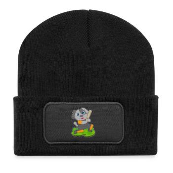 Chien Cricket Battes de cricket - Beanie recyclé à patch - noir - Devant