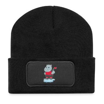 Hippopotamus Hockey Hockey Stick - Recycled Patch Beanie - black - Front