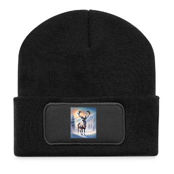 Renne d’hiver - Beanie recyclé à patch - noir - Devant