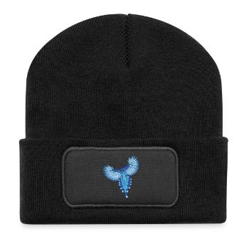 l'envol de l'oiseau bleu - Beanie recyclé à patch - noir - Devant