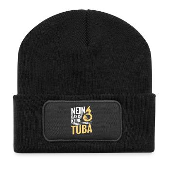 Keine Tuba Sousaphon Orchester Musiker Blaskapelle - Recycelte Patch Beanie - Schwarz - Vorne