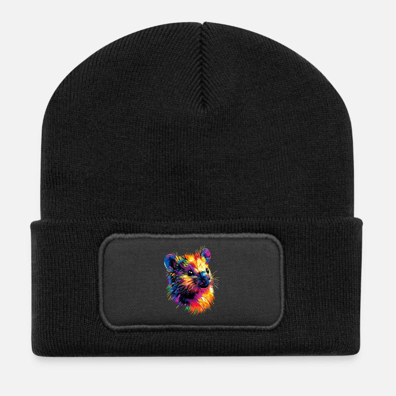 Quokka Be Quokka Happy Bunt Australien Quokkas - Recycelte Patch Beanie - Schwarz