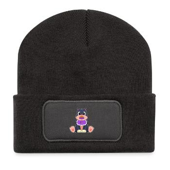 Taupe Bavoir pour bébé Sucette - Beanie recyclé à patch - charbon - Devant