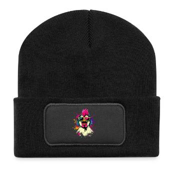 Chicken Chicken Hen Farm Farmer Cute Chickens - Recycled Patch Beanie - black - Front