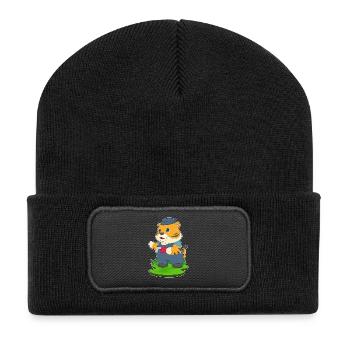 Pompe à eau Tiger Plumber, pinces artisanales - Beanie recyclé à patch - noir - Devant