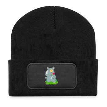 Rhino Halloween Zombie - Recycled Patch Beanie - black - Front