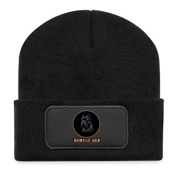 Bullmastiff Dog with Spiked Collar - black - Recycled Patch Beanie - black - Front