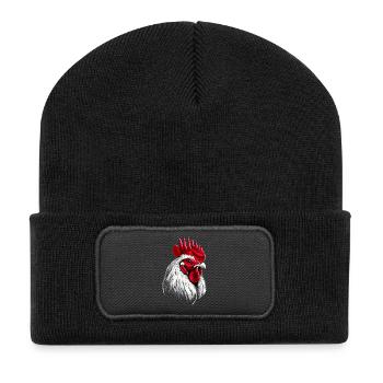 Coq Poulet Papa Poulailler Papa Poulet fermier Poulets - Beanie recyclé à patch - noir - Devant