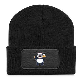 Panda Baseball Baseball Bat - Recycled Patch Beanie - black - Front