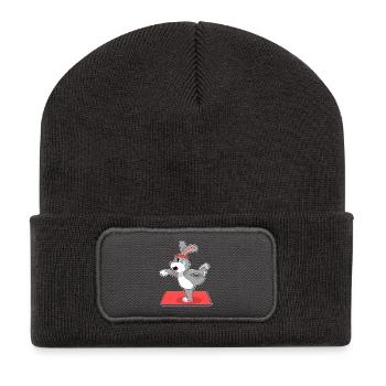 Hase Yoga Fitness Gymnastik - Recycelte Patch Beanie - Dunkelgrau - Vorne