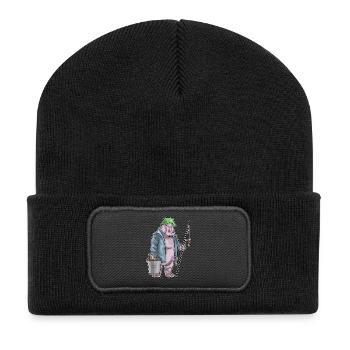 Pêche à la canne à pêche hippopotame Angler - Beanie recyclé à patch - noir - Devant