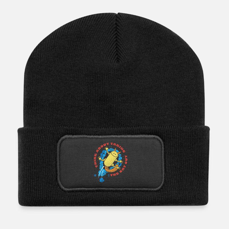 Cat Out - Recycled Patch Beanie - black