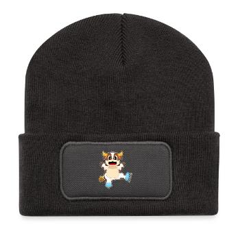 Patins à glace Cow - Beanie recyclé à patch - charbon - Devant