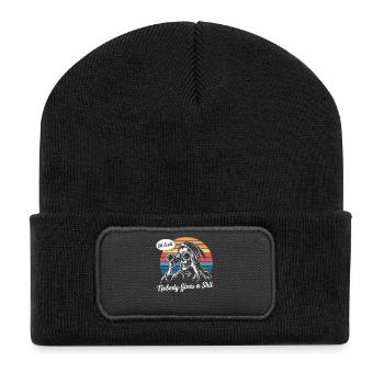 Oh Look Nobody Cares Grim Reaper Humour Design - Beanie recyclé à patch - noir - Devant