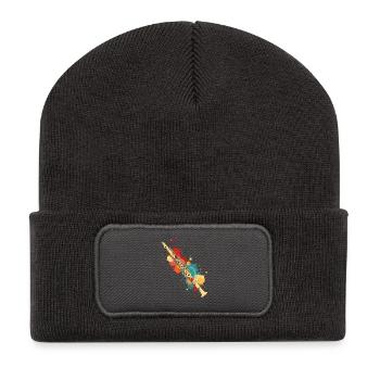 Flute Splashes of Color - Recycled Patch Beanie - dark grey - Front