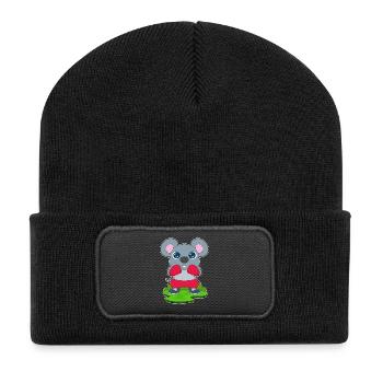 Maus Boxer Boxhandschuhe Boxen - Recycelte Patch Beanie - Schwarz - Vorne