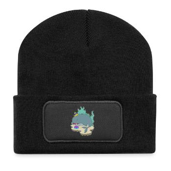 Gâteau d’anniversaire baleine - Beanie recyclé à patch - noir - Devant