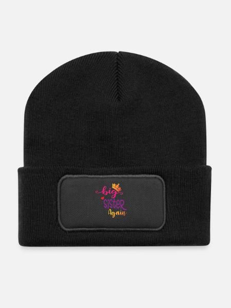 Big sister gift Big Sister Again - Recycled Patch Beanie - black