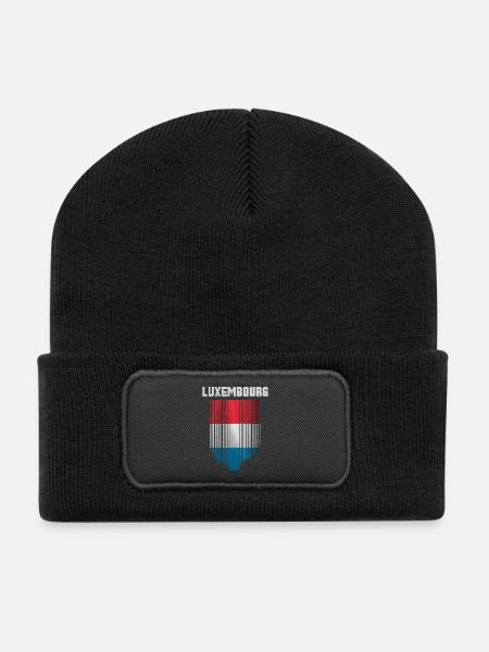 Drapeau du Luxembourg, fierté luxembourgeoise - Beanie recyclé à patch - noir