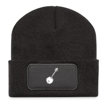 Graphique Banjo Pixel - Beanie recyclé à patch - charbon - Devant