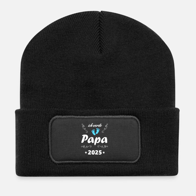 Je vais être papa 2025 Jeune grossesse - Beanie recyclé à patch - noir