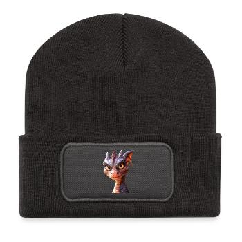 Dragon Créature mythique Dragon Lover Dragon de feu - Beanie recyclé à patch - charbon - Devant