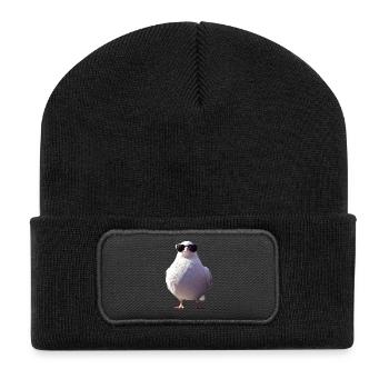 Pigeon Blanc Pigeon de ville Pigeon ramier Colombes blanches - Beanie recyclé à patch - noir - Devant