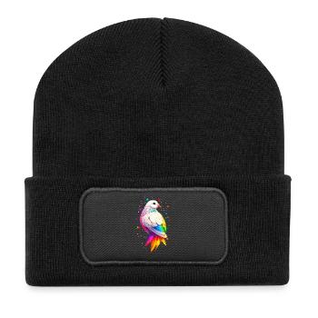 Pigeon Blanc Pigeon de ville Pigeon ramier Colombes blanches - Beanie recyclé à patch - noir - Devant