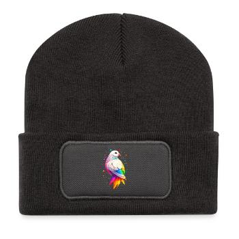 Taube Weiß Stadttaube Ringeltaube Weiße Tauben - Recycelte Patch Beanie - Dunkelgrau - Vorne