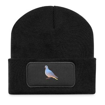 Pigeon Blanc Pigeon de ville Pigeon ramier Colombes blanches - Beanie recyclé à patch - noir - Devant