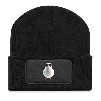 Pigeon Blanc Pigeon de ville Pigeon ramier Colombes blanches - Beanie recyclé à patch - noir - Devant