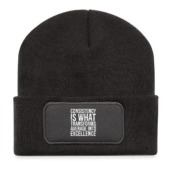 consistency is what transforms average excellence - Recycled Patch Beanie - dark grey - Front
