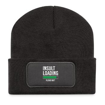 insult loading please wait - Recycled Patch Beanie - dark grey - Front