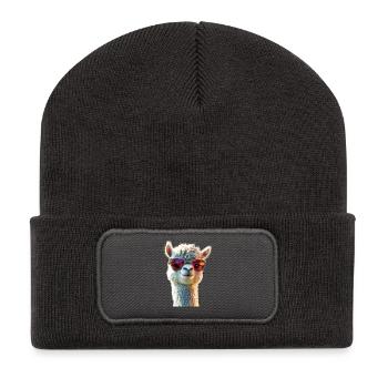 Alpaga Sweet Llama La vie à la ferme est meilleure avec les alpagas - Beanie recyclé à patch - charbon - Devant