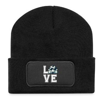 Cool Football with Sunglasses - Fan Love - Recycled Patch Beanie - black - Front