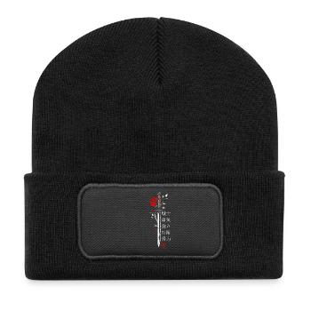 Sword Rose Japan Characters Aesthetics - Recycled Patch Beanie - black - Front