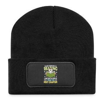 I m not addicted to reading I can quit as soon as - Recycelte Patch Beanie - Schwarz - Vorne