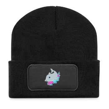 Dolphin Surfing Surfboard Summer - Recycled Patch Beanie - black - Front