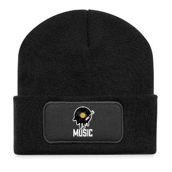 Music Record Retro Outfit for Musicians and Musicians - Recycled Patch Beanie - black - Front