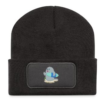 Surf de phoques Surf Surf Surf Été - Beanie recyclé à patch - charbon - Devant
