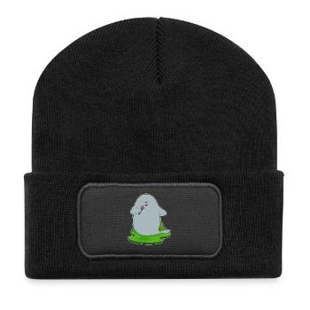 Seal Singer Microphone Singing - Recycled Patch Beanie - black - Front