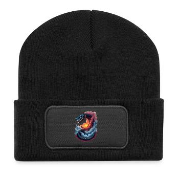 Mythical Snake with Sunset Year of the Snake 2025 - Recycled Patch Beanie - black - Front