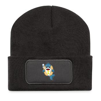 Hot-dog Dolphin - Beanie recyclé à patch - charbon - Devant