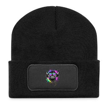 Buffalo Cape Buffalo Safari African Buffalo - Recycled Patch Beanie - black - Front
