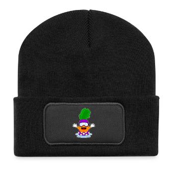 Karotte Schwimmen Schwimmbrille Sommer - Recycelte Patch Beanie - Schwarz - Vorne
