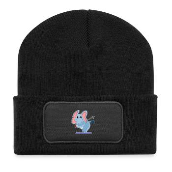 Ski éléphant Sports d’hiver - Beanie recyclé à patch - noir - Devant
