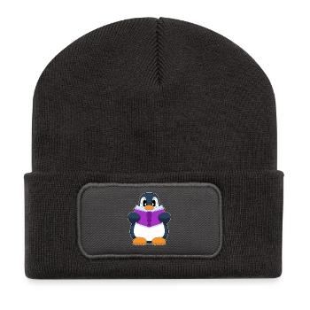Penguin Nerd Book - Recycled Patch Beanie - dark grey - Front